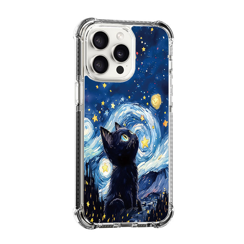 Cat under the starry sky facing right Design shockproof Magsafe Case