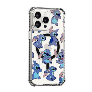 Stitch Flowers on the head Design shockproof Magsafe Case