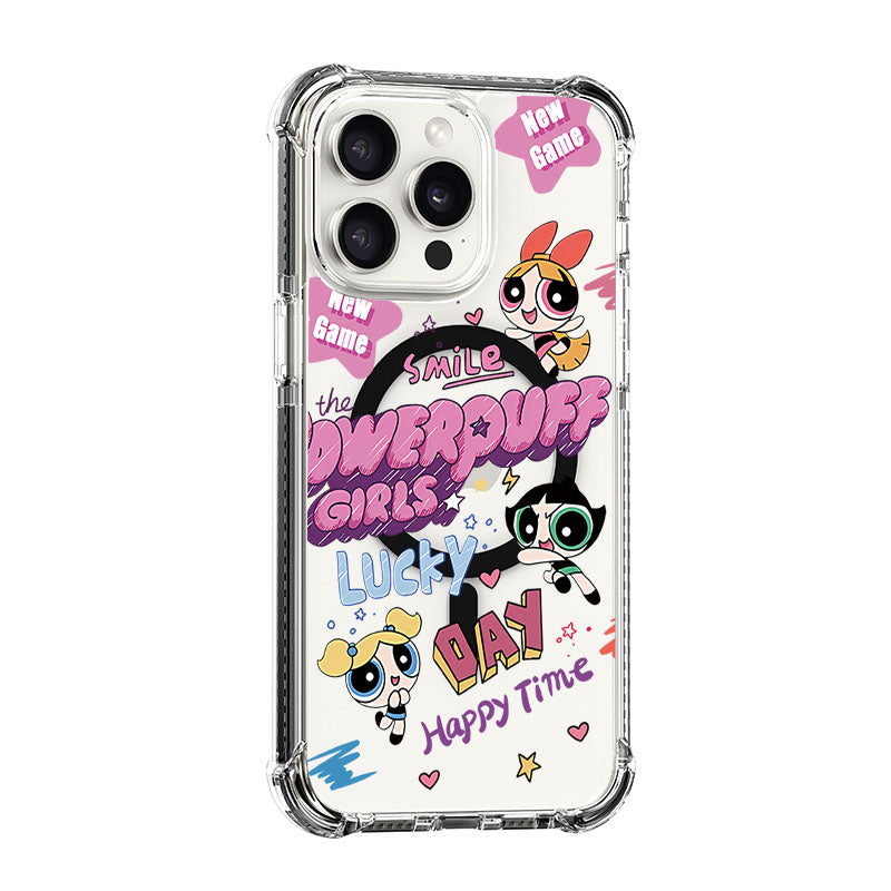 The Powerpuff Girls Pink Title Design shockproof Magsafe Case