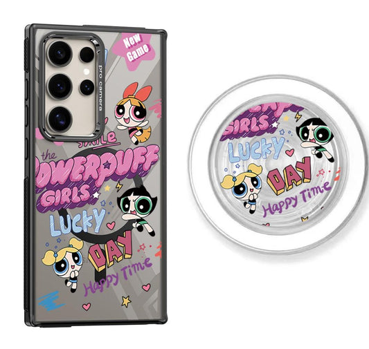 Powerpuff Girl pink title2 Magnetic Samsung Galaxy Case