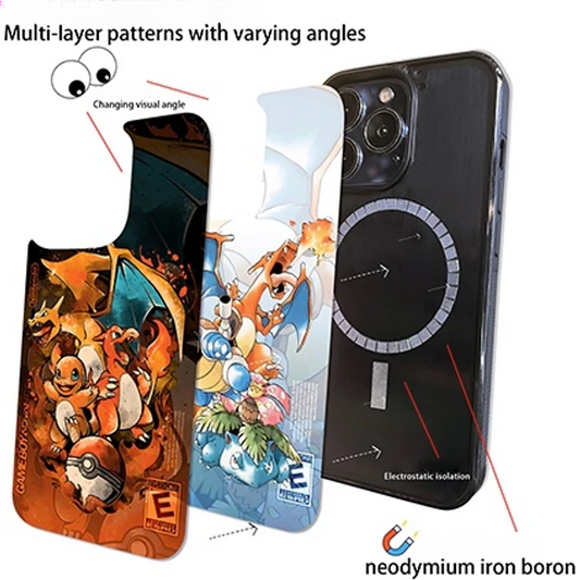 Pokémon Magnetic phantom image-changing phone case（For Iphone)