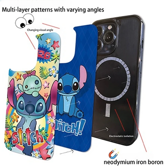 stitch Magnetic phantom image-changing phone case（For Iphone)