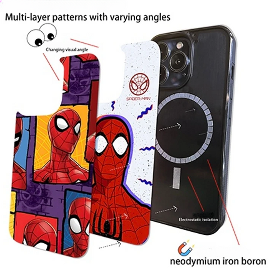 Spider Man MelMagnetic phantom image-changing phone case（For Iphone)