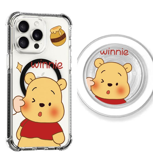 Pinch-faced Winnie the Pooh Design shockproof Magsafe Case