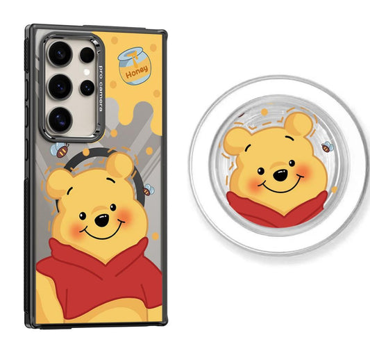 Smiling Winnie the Pooh Design Magnetic Samsung Galaxy Phone Case