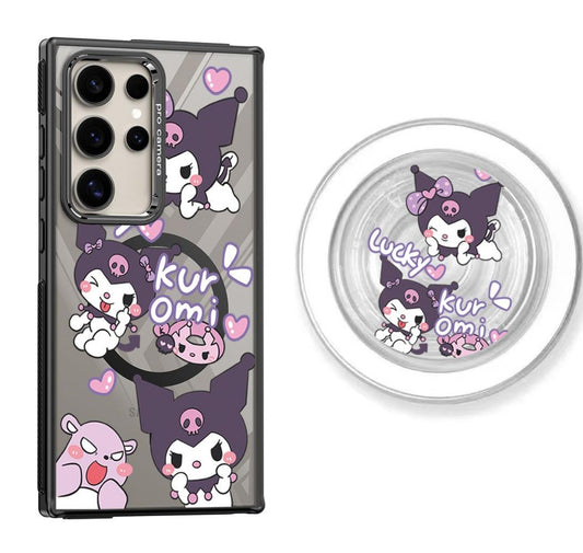 Lovely Little Monster Kuromi Design Magnetic Samsung Galaxy Phone Case