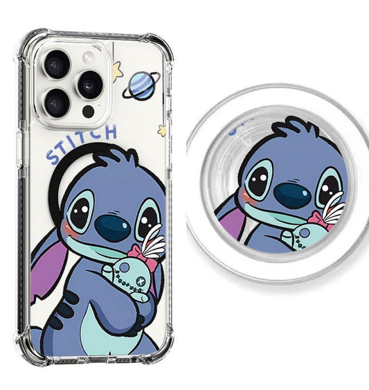 Stitch Hugging a Doll Design shockproof Magsafe Case