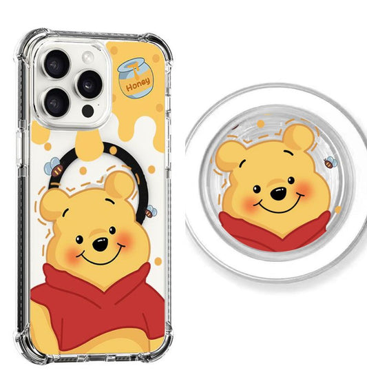 Smiling Winnie the Pooh Design shockproof Magsafe Case