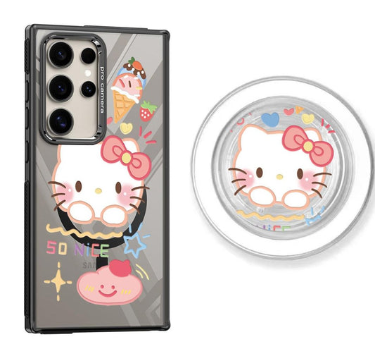 Pinky Hello Kitty Design Magnetic Samsung Galaxy Phone Case