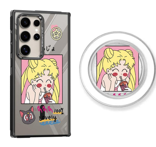 Sailor Moon drinking bubble tea Magnetic Samsung Galaxy Case