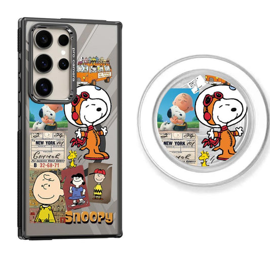 New York Snoopy Design Magnetic Samsung Galaxy Phone Case