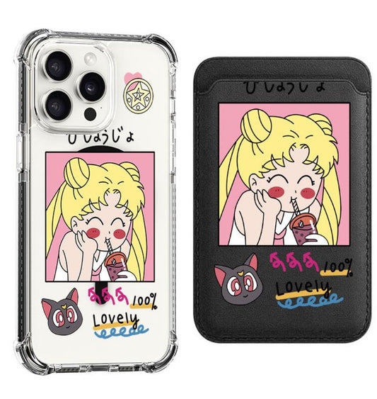 Sailor Moon drinking bubble tea Design shockproof Magsafe Case